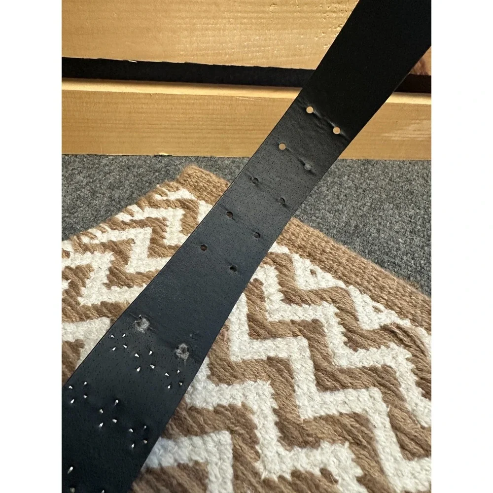 Vintage Y2K Black Faux Leather Pyramid Stud Belt Punk Goth Emo Rocker Festival